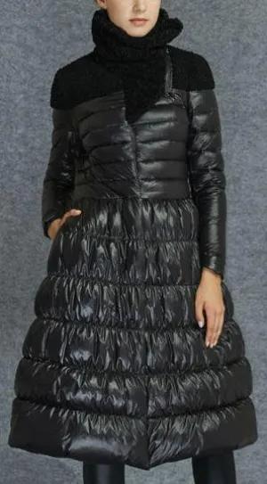 A-Line Puffer Down Coat in Black