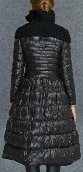 A-Line Puffer Down Coat in Black