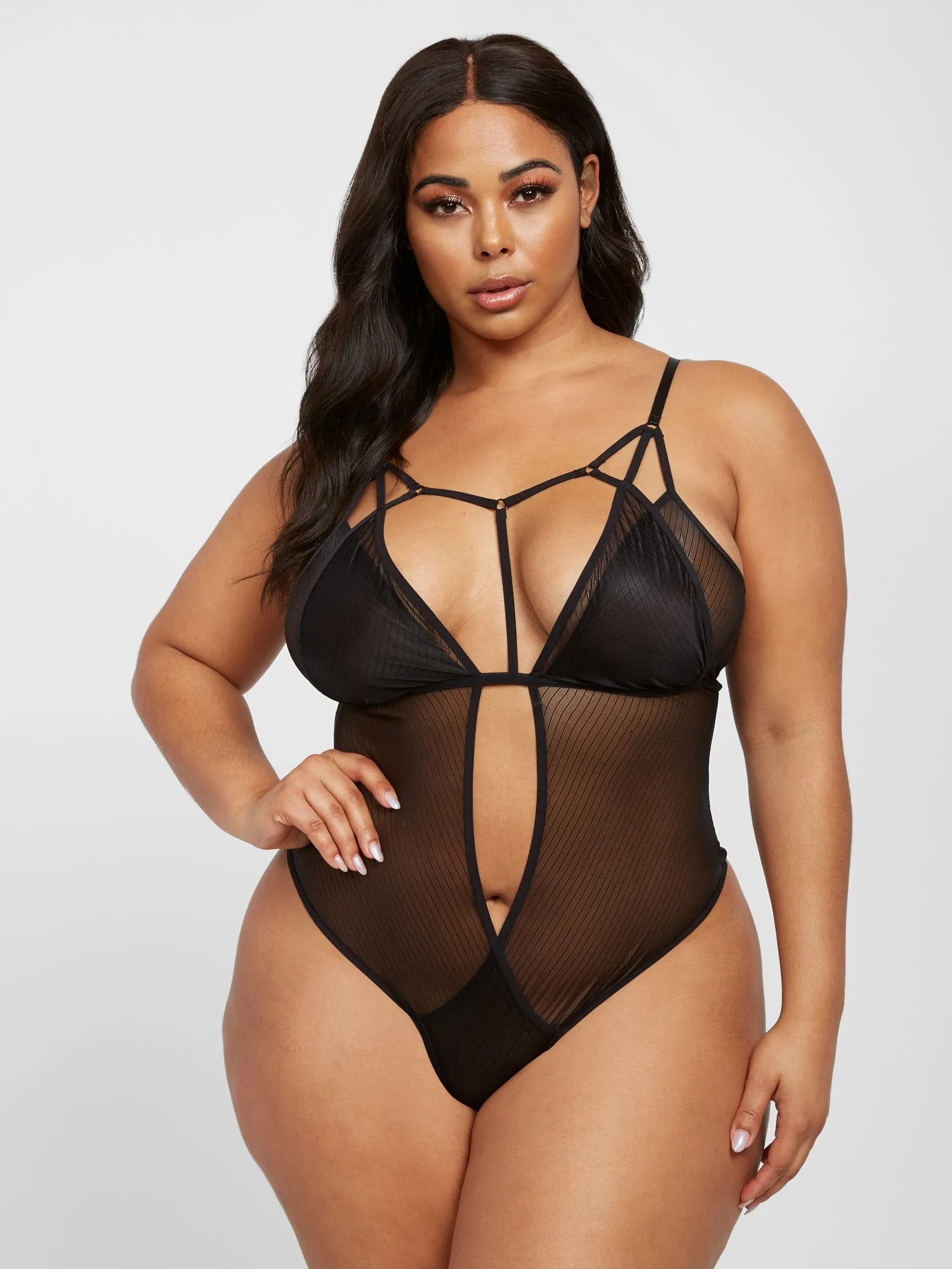 Adriana Strappy Mesh Bodysuit