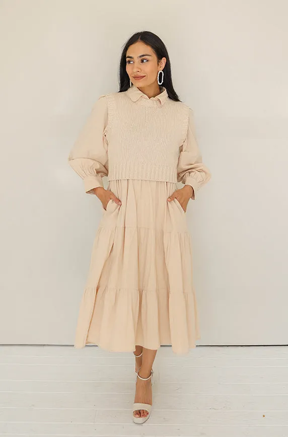 Angelica Almond Sweater Dress - DM Exclusive - Nursing Friendly - Restocked