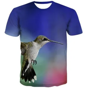 Animal T-shirt Men Bird T shirts Funny Street T-shirts 3d Harajuku Tshirts Casual Blue Shirt Print Short Sleeve Full Print