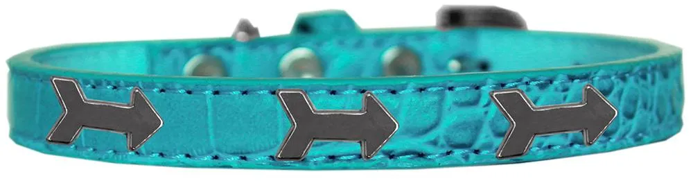 Arrows Widget Croc Dog Collar Turquoise Size 20