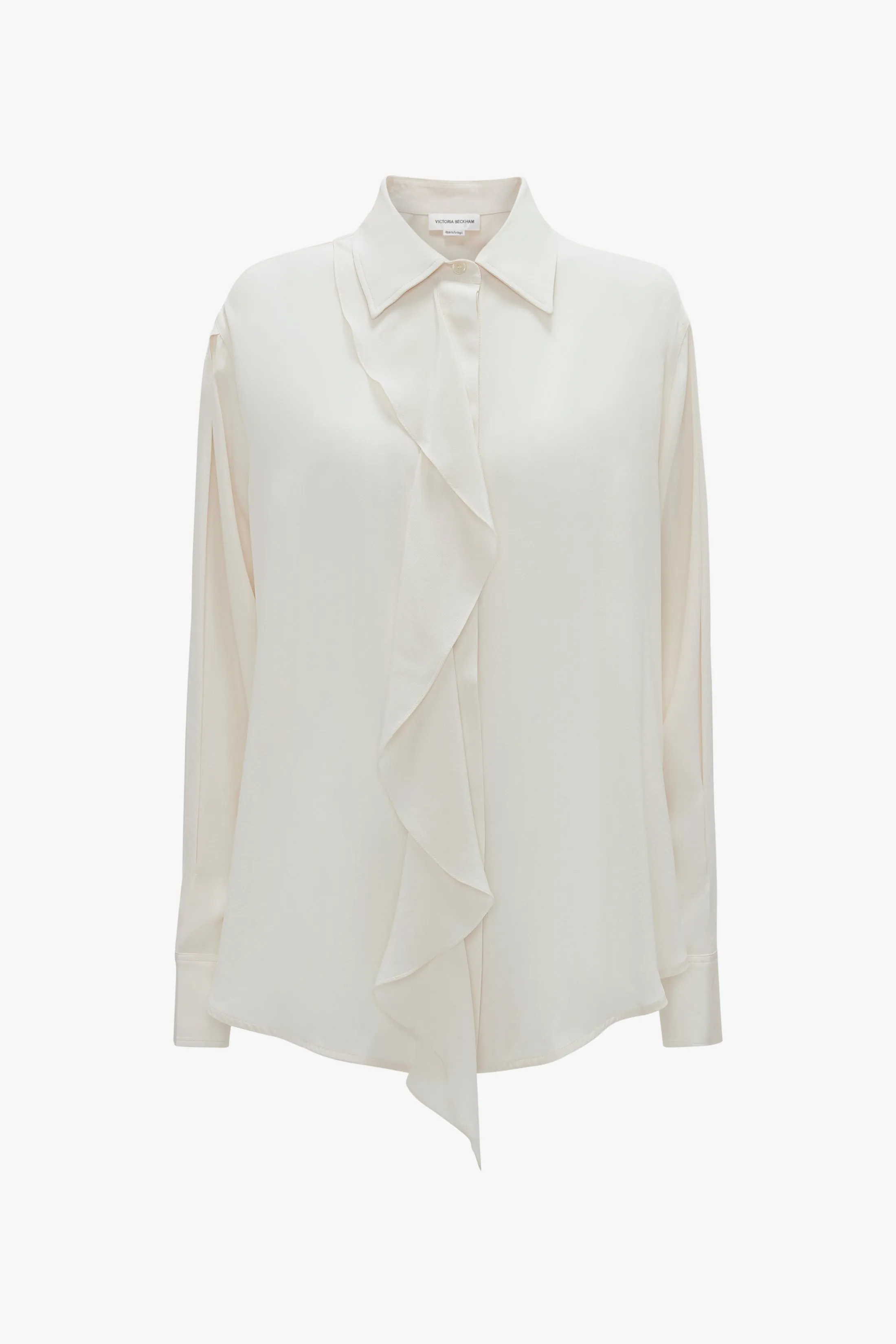 Asymmetric Ruffle Blouse In Ivory