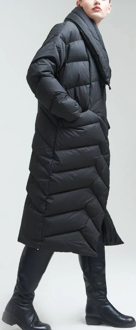 Asymmetric Thick Puffer Down Coat