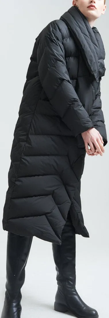 Asymmetric Thick Puffer Down Coat