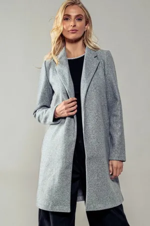 Basic Knit Coat Jacket LT GREY