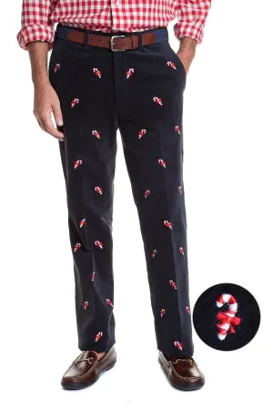 Beachcomber Corduroy Pant Nantucket Navy with Candy Canes