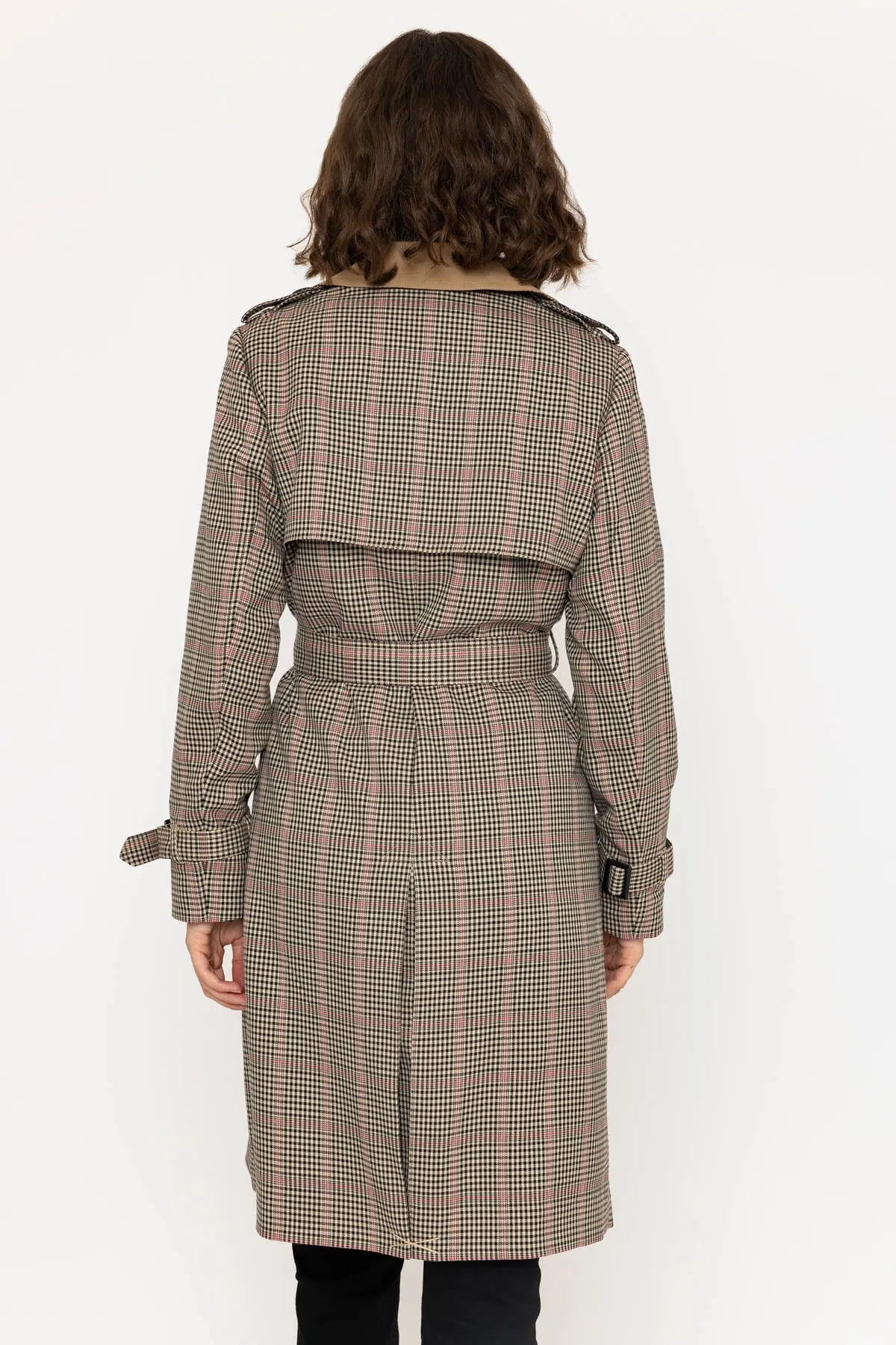 Black Check Trench Coat