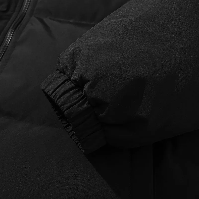 Black Minimalist Plain Label Down Jacket