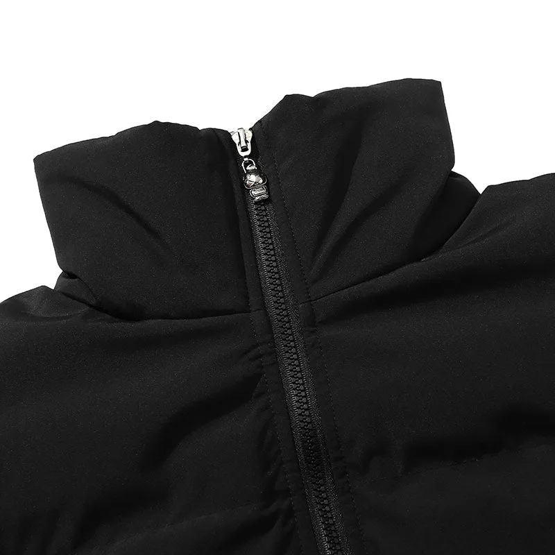 Black Minimalist Plain Label Down Jacket