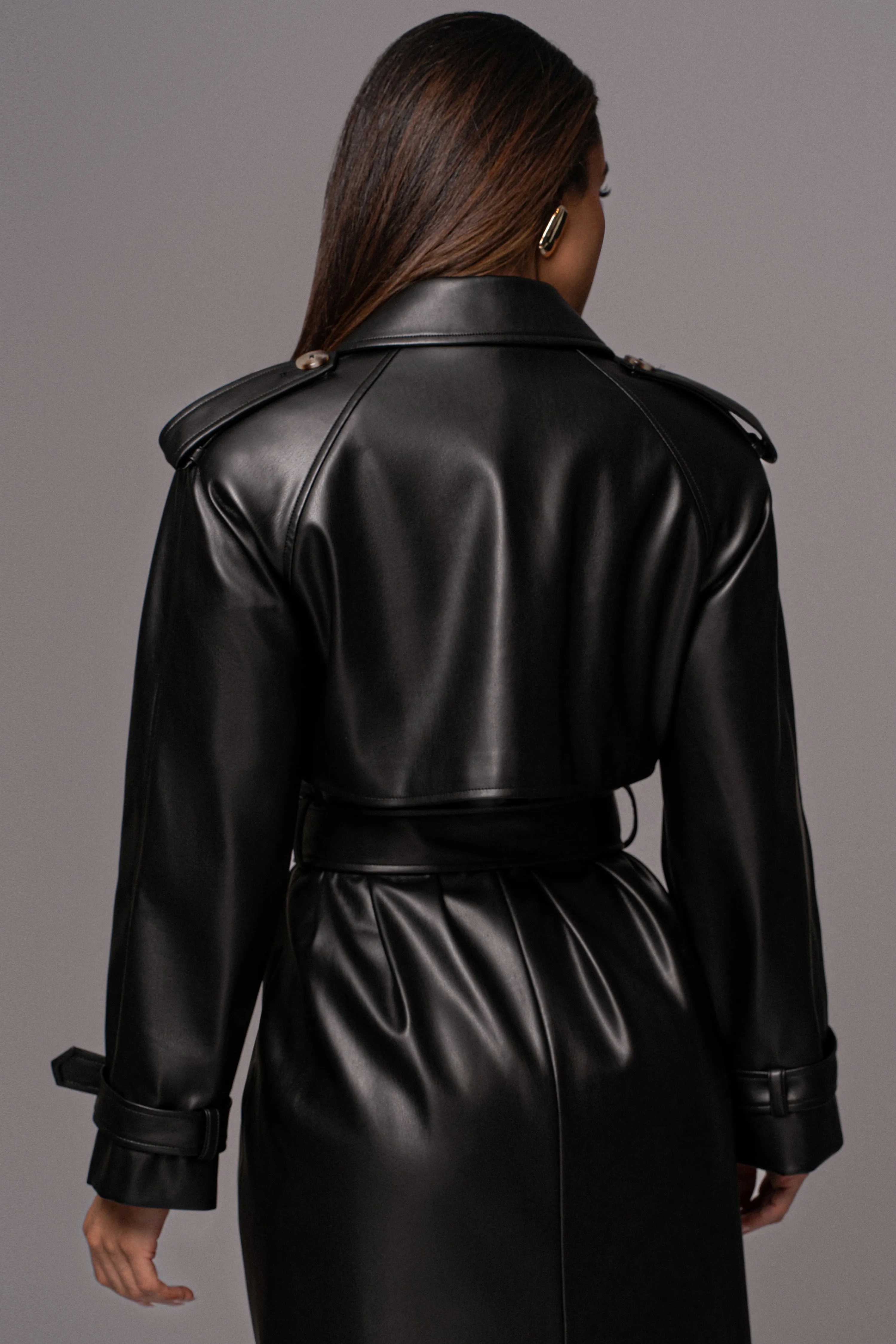 Black Odin Faux Leather Coat