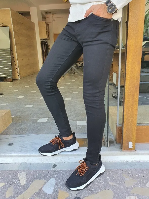 Black Slim Fit Pants for Men by GentWith.com | Worldwide Shipping