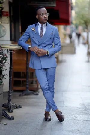 Blue Double Breasted Groom Suit for Men by GentWith.com