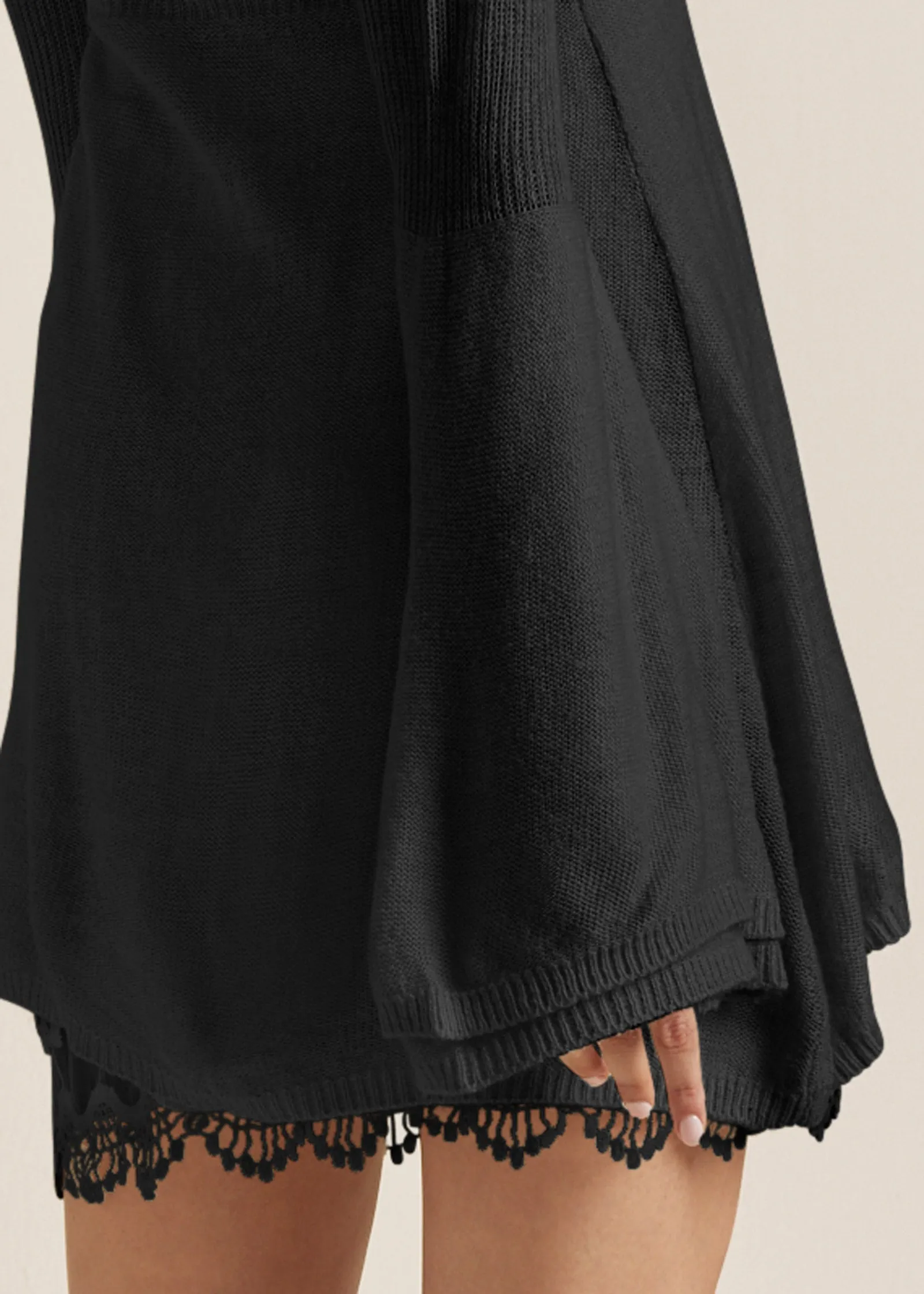 Boho Sweater Dress - Black