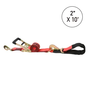 Boxer Ultimate SecureDrive: Premium Lasso-Style Heavy-Duty Car Tie Down for Unrivaled Stability and Safety - 10,000 lbs Break Strength, Featuring 2” x 9.5' Vibrant Red Strap with Twist Snap Hooks