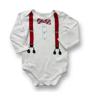 Boys Little Treasures Size 18 Months Christmas Suspenders Bodysuit