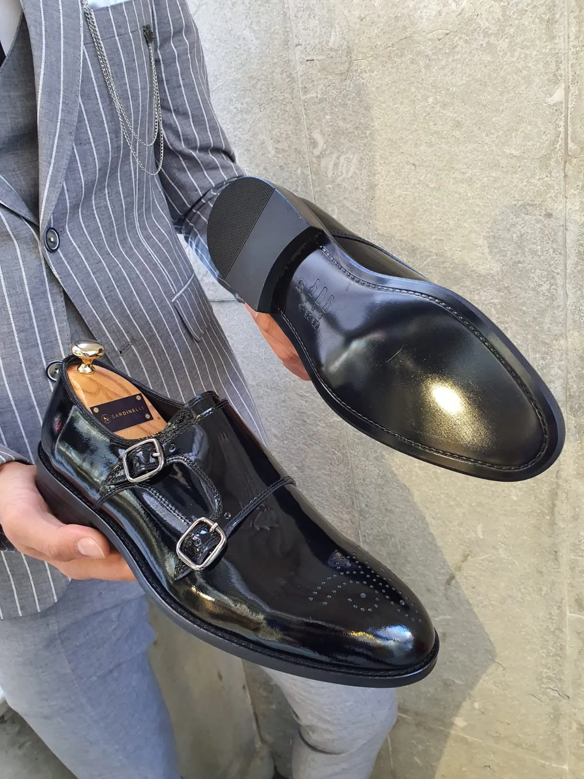 Buy Black Classic Double Monk Strap by GentWith | Free Shipping