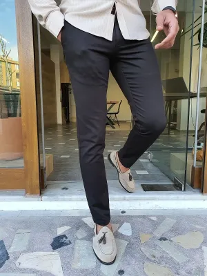 Buy Black Slim Fit Cotton Pants by GentWith.com | Worldwide Shipping