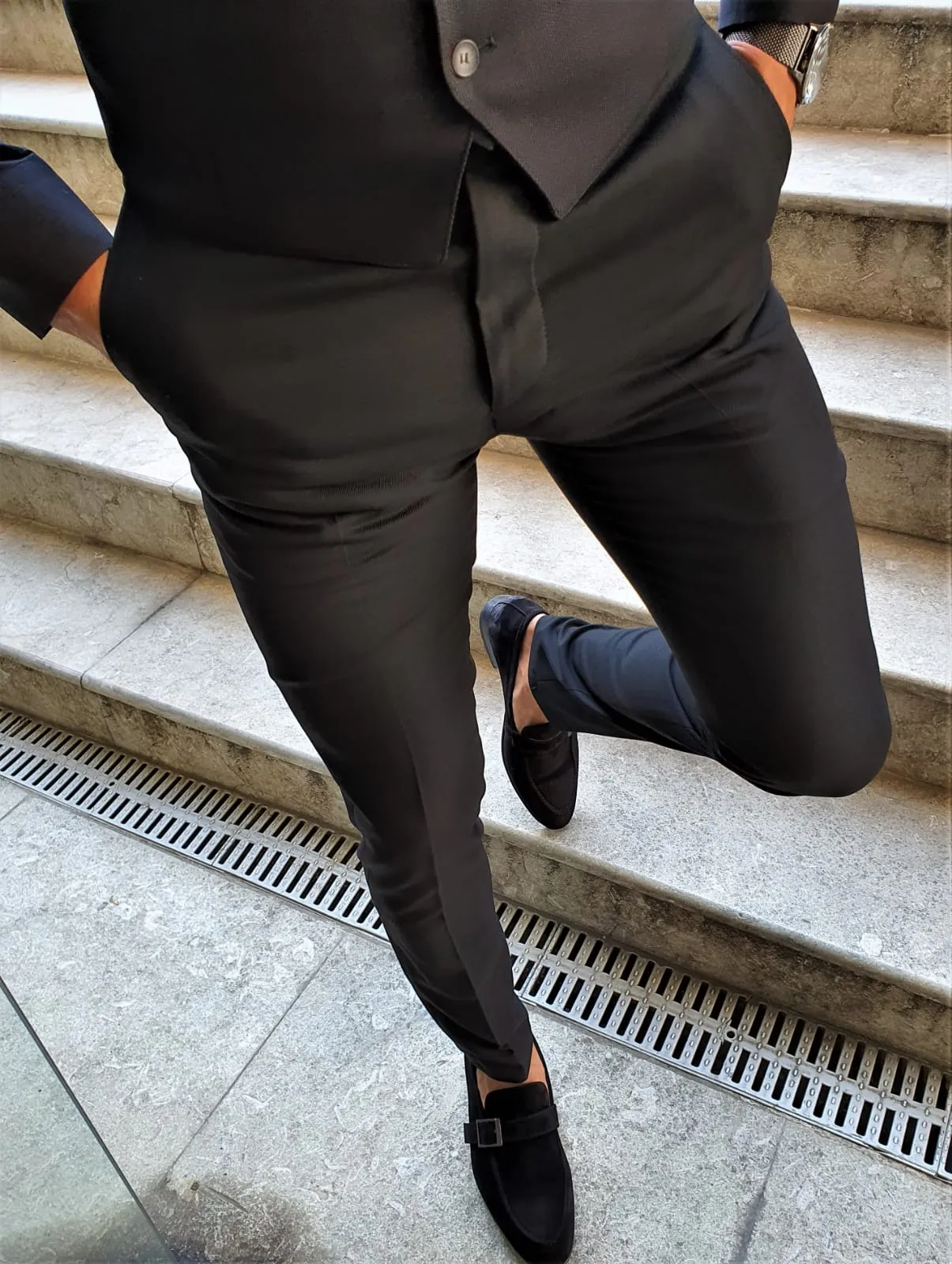 Buy Black Slim Fit Pants by GentWith.com with Free Shipping