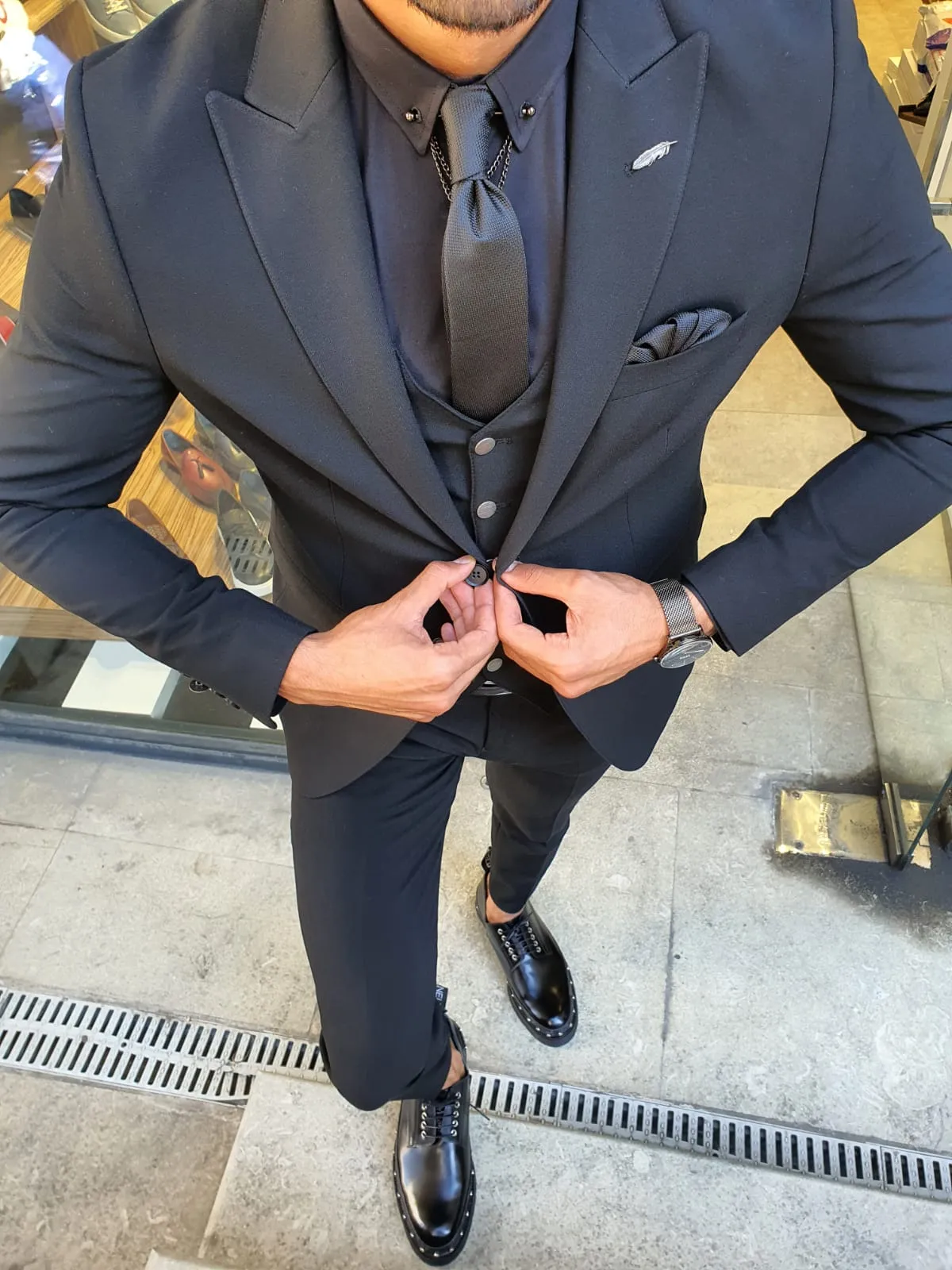 Buy Black Slim Fit Suit by GentWith.com with Free Shipping