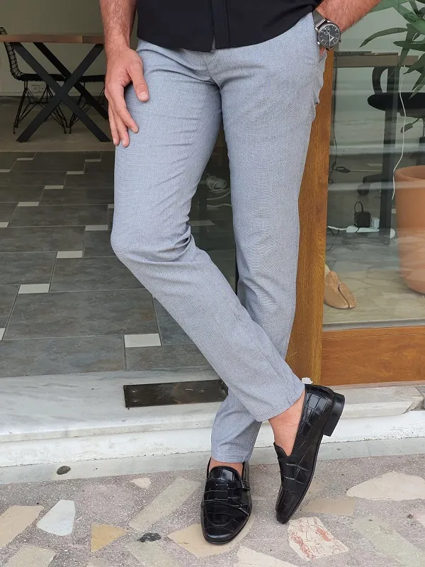 Buy Gray Slim Fit Cotton Pants by GentWith.com | Worldwide Shipping