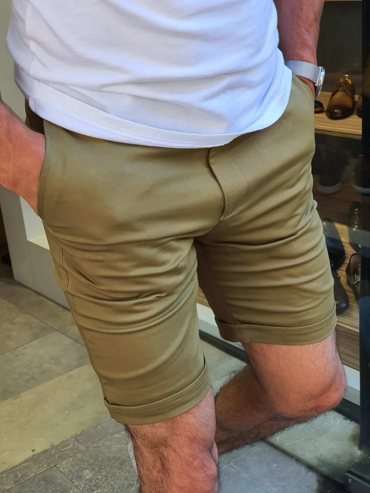 Buy Khaki Slim Fit Shorts by GentWith.com with Free Shipping