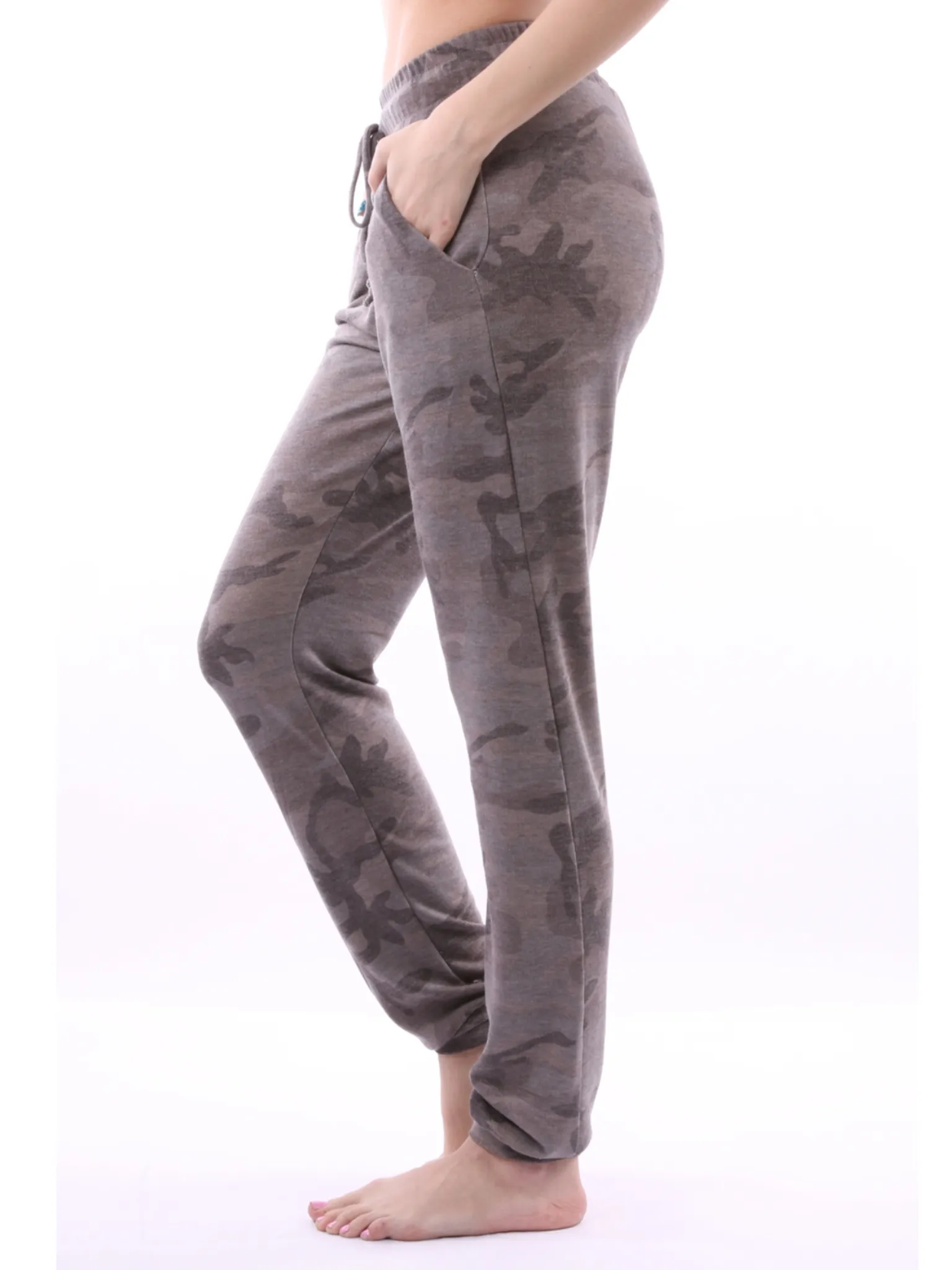 CAMOUFLAGE BRUSHED PANTS - GREY