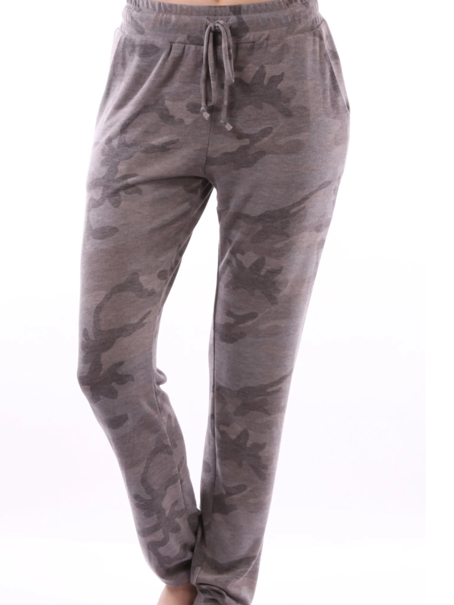 CAMOUFLAGE BRUSHED PANTS - GREY