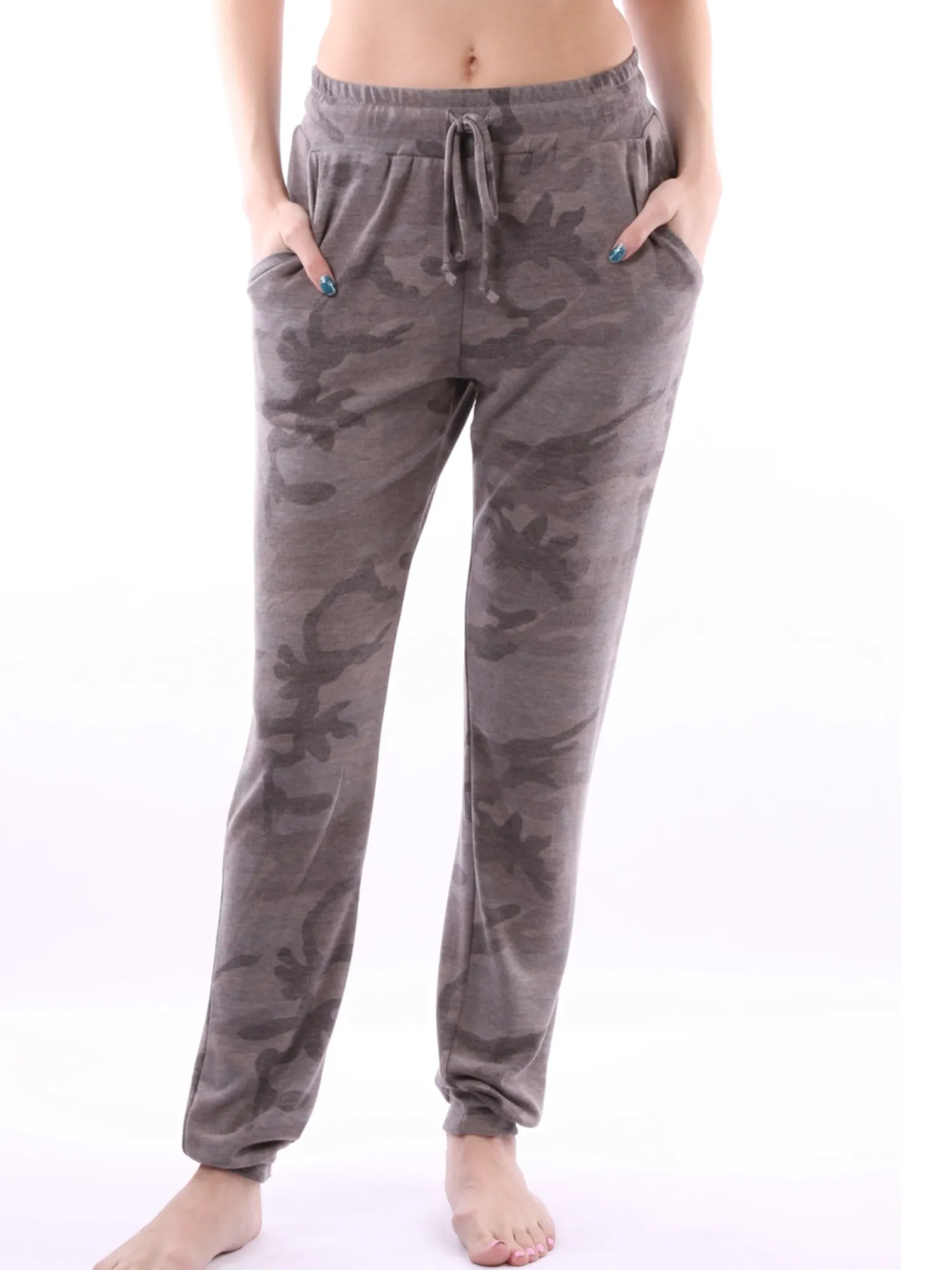 CAMOUFLAGE BRUSHED PANTS - GREY