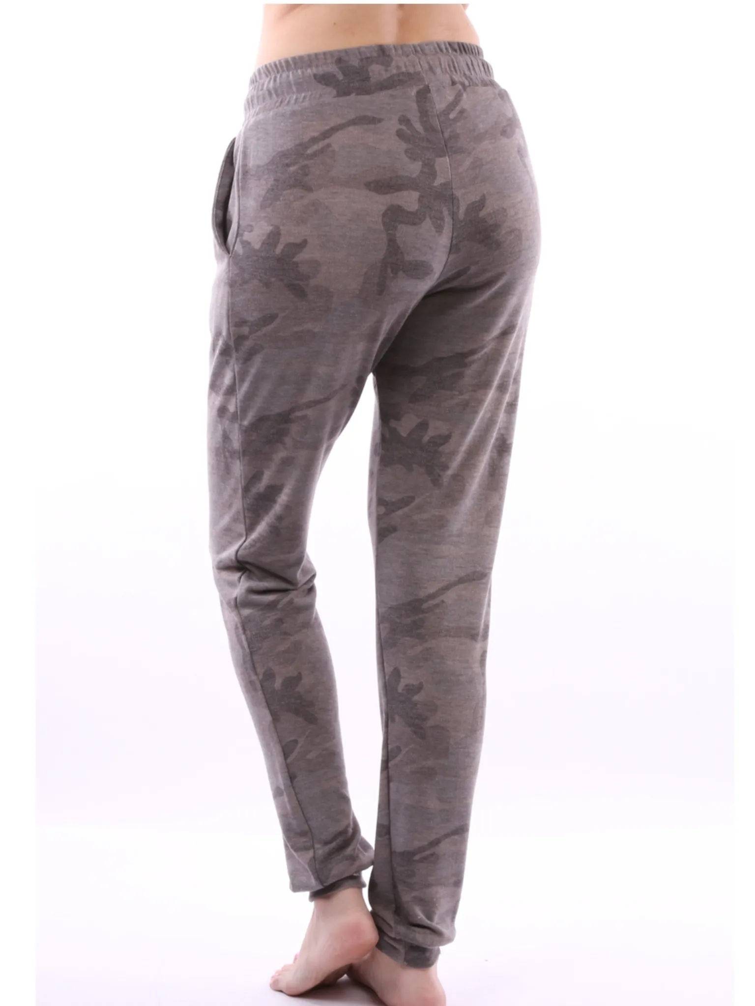 CAMOUFLAGE BRUSHED PANTS - GREY