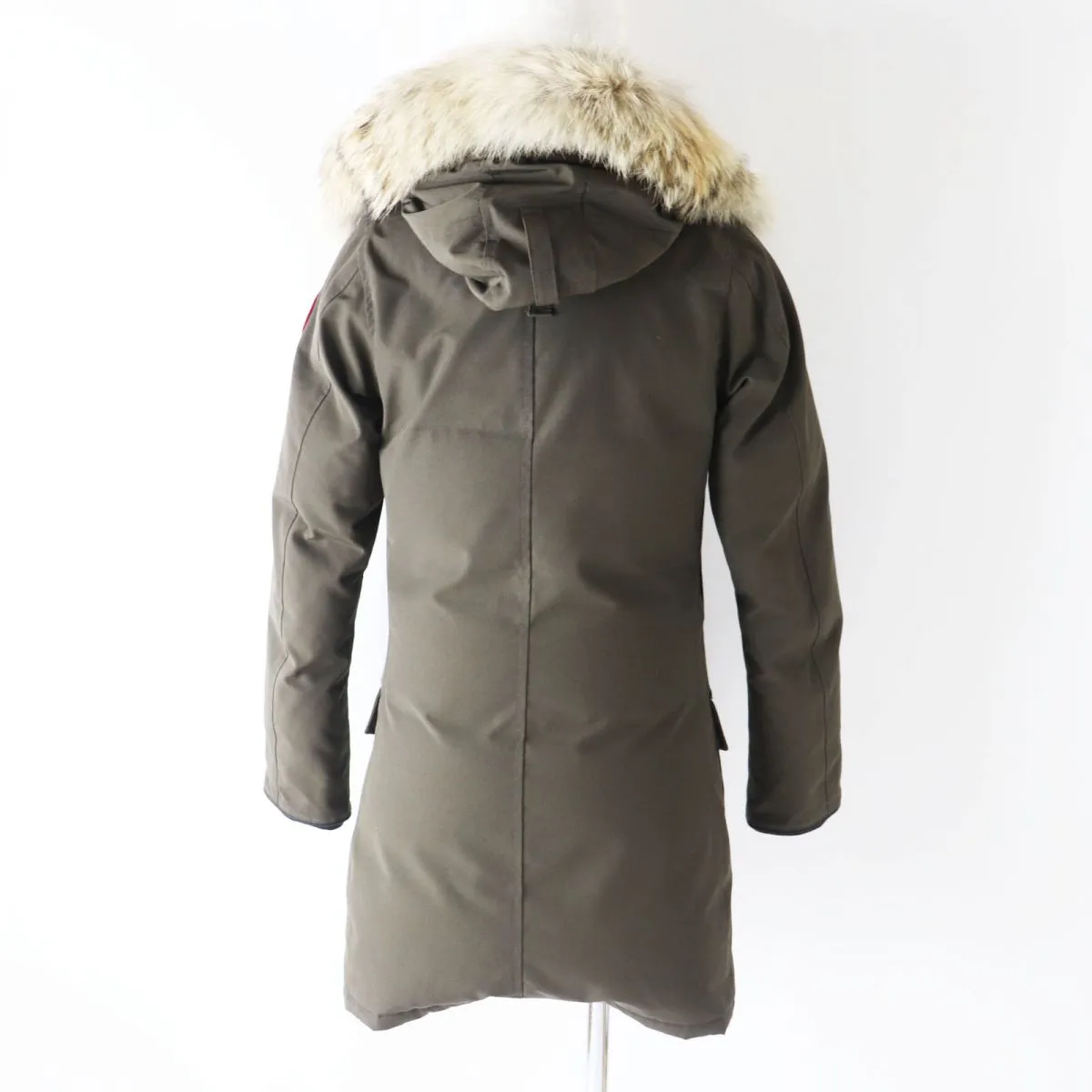 Canada Goose Coyote Fur Hooded Down Coat Khaki Women's