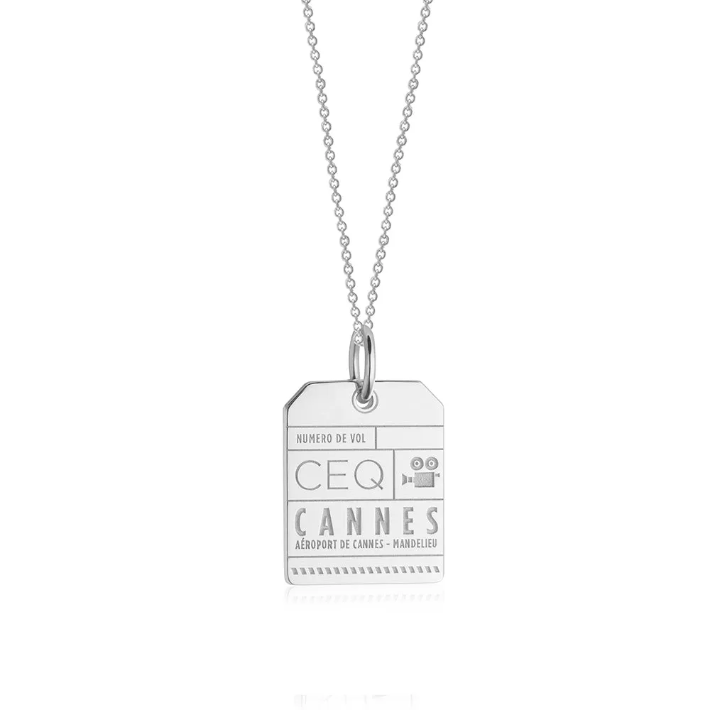 Cannes France CEQ Luggage Tag Charm Silver