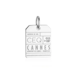 Cannes France CEQ Luggage Tag Charm Silver