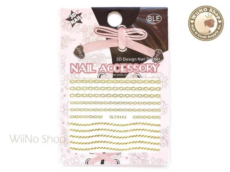 Chain Rope Gold Adhesive Nail Sticker Nail Art - 1 pc (BLE044JG)