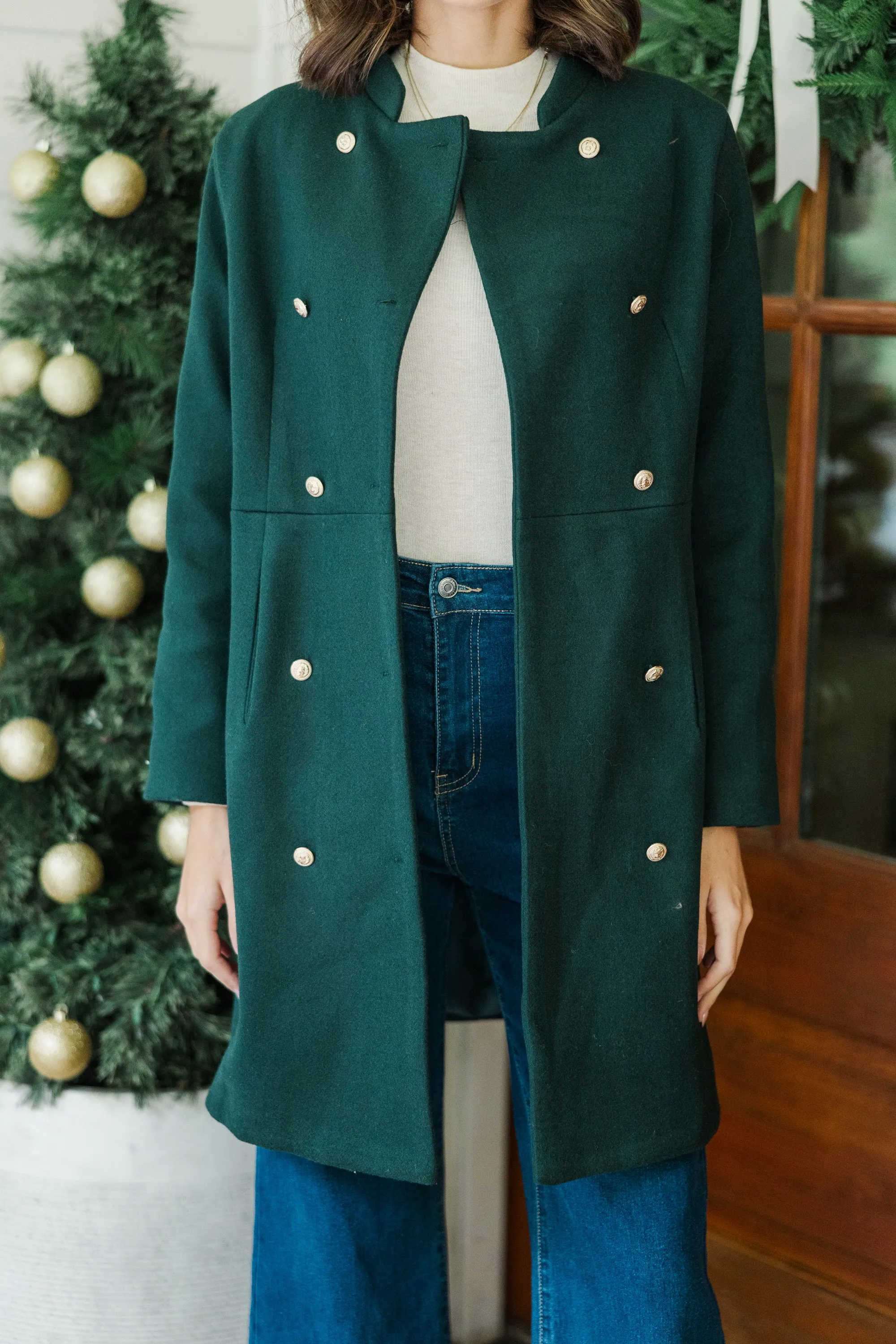 City Streets Hunter Green Coat