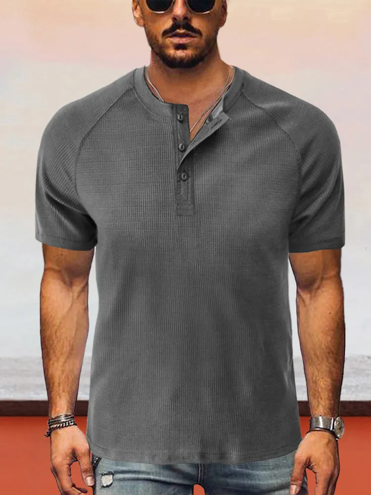 Classic Short Sleeves Henley Shirt