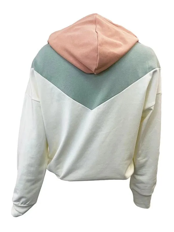 Color Block Hoodie Set