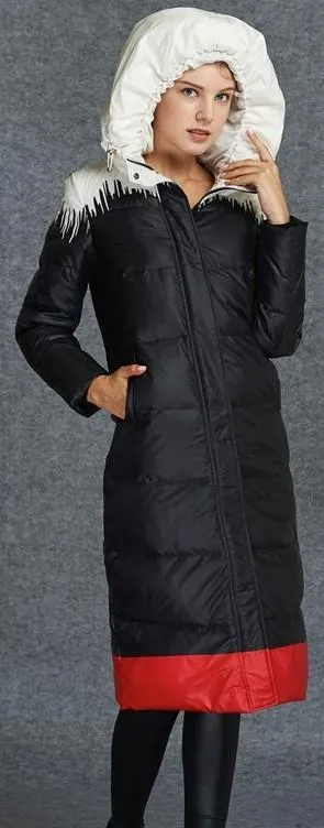 Color Contrast Puffer Down Coat