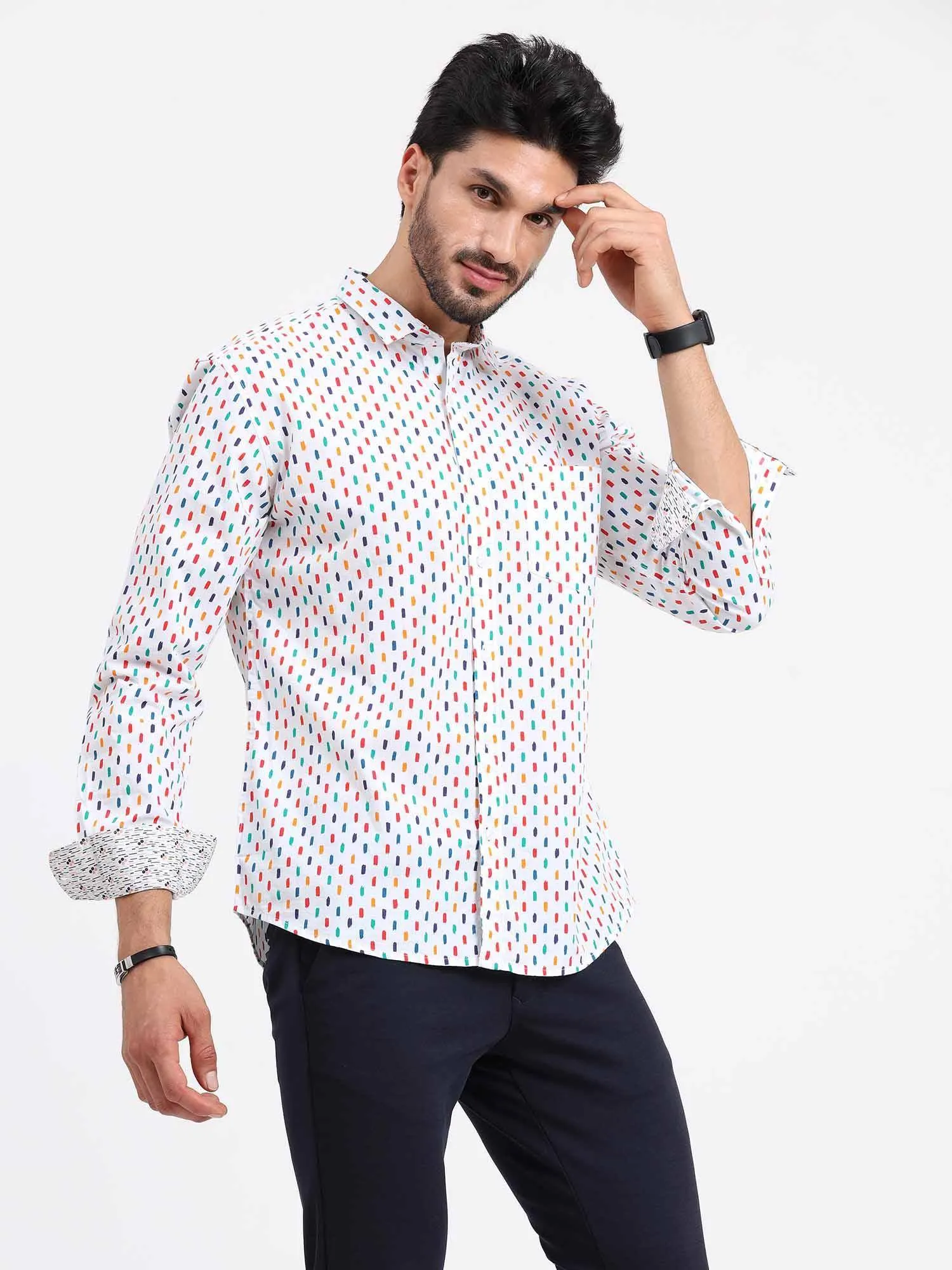 Colour Bed Printed Full Sleeve Shirt