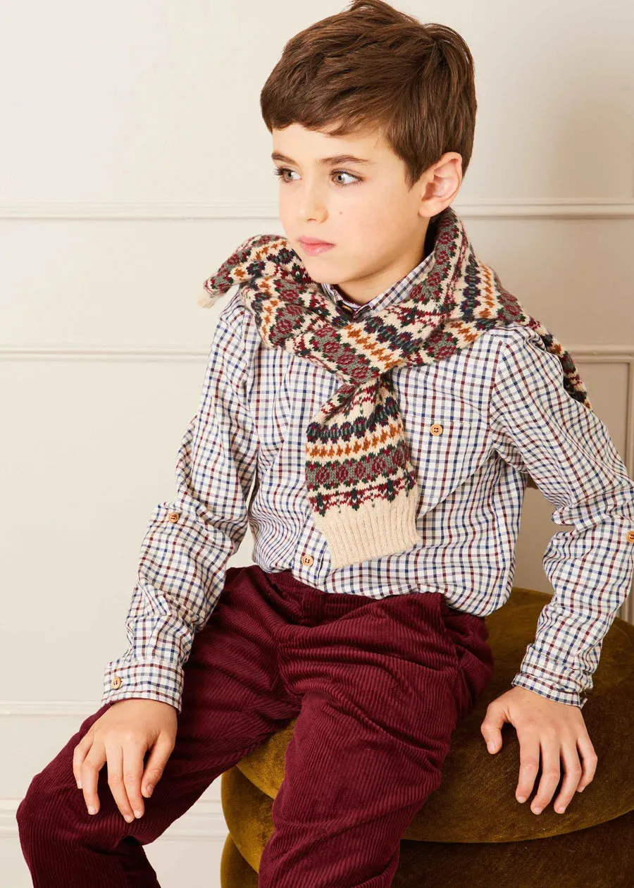 Corduroy Five Pocket Trousers in Burgundy (4-10yrs)