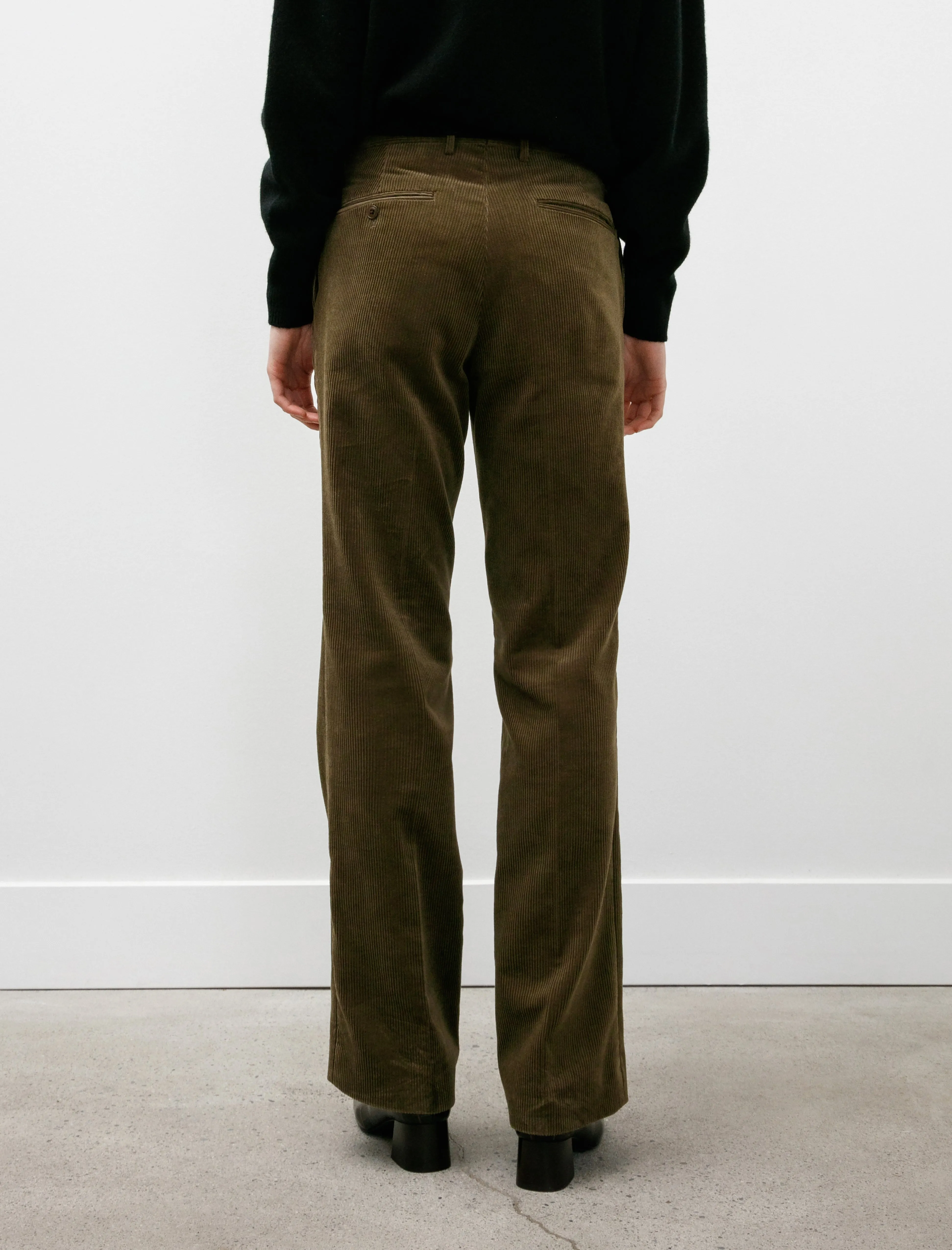 Corduroy Piped Stem Pants Khaki