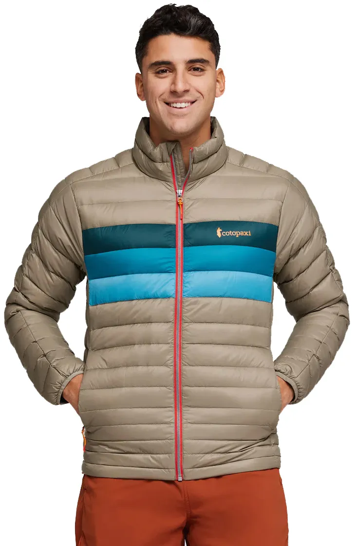 Cotopaxi Men&#x27;s Fuego Down Jacket Stone Stripes | Buy Cotopaxi Men&#x27;s Fuego Down Jacket Stone Stripes here | Outnorth