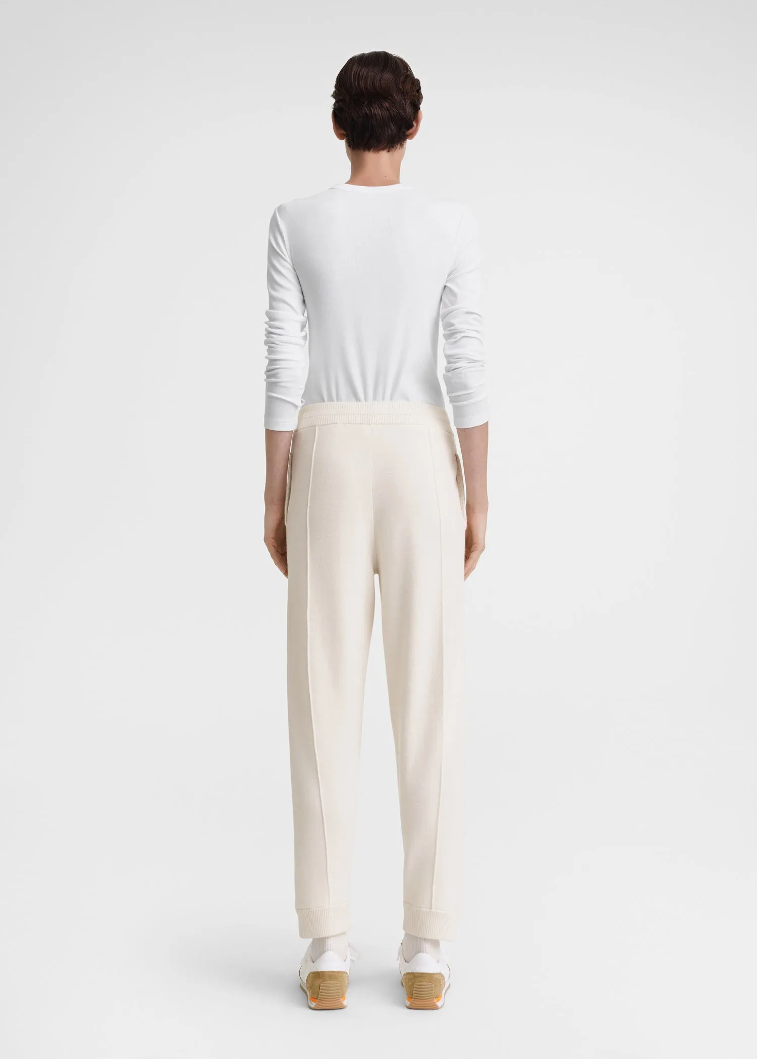 Cotton cashmere sweatpants macadamia