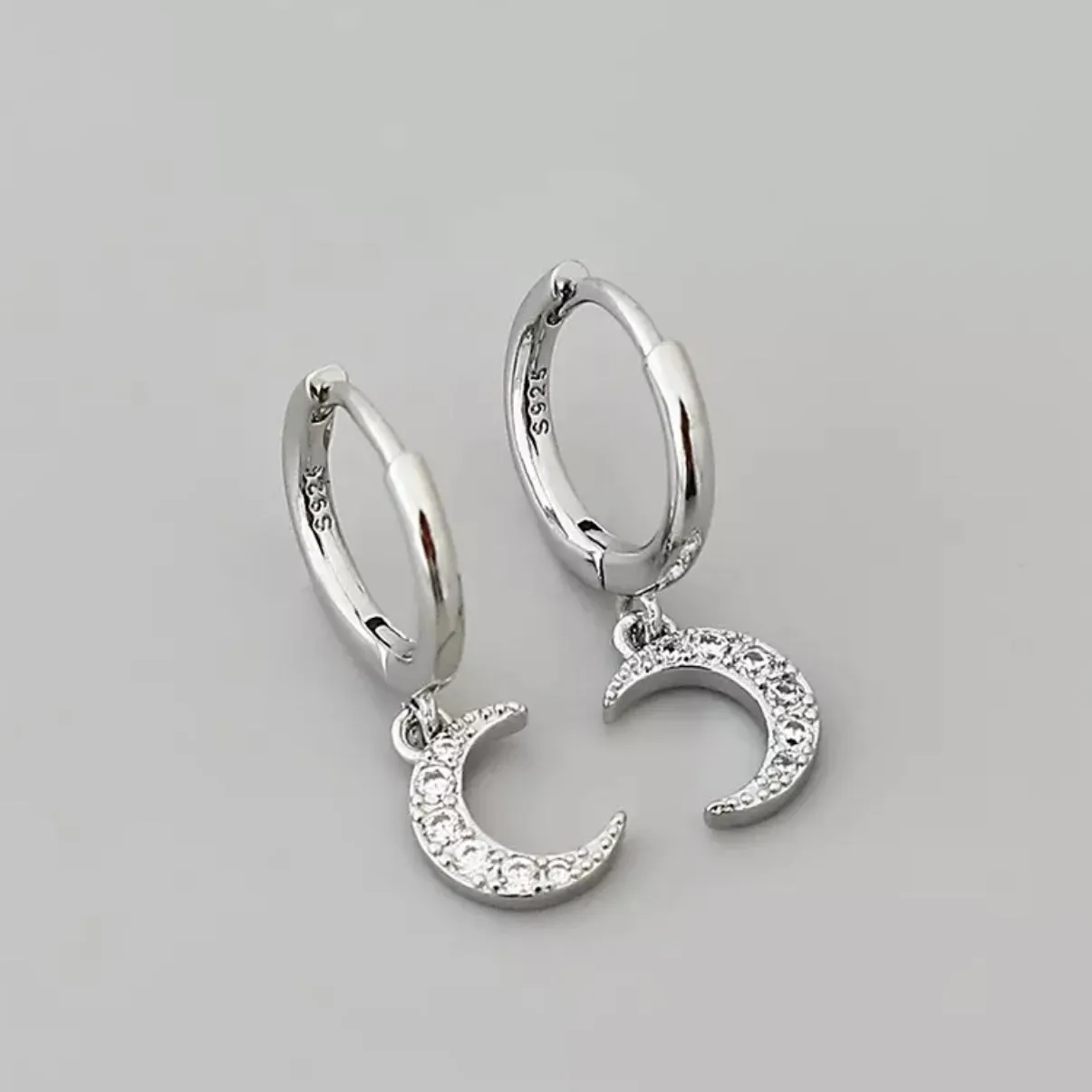 Crystal Moon Drop Earrings