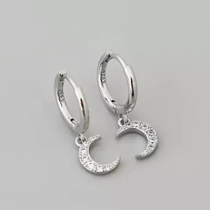 Crystal Moon Drop Earrings