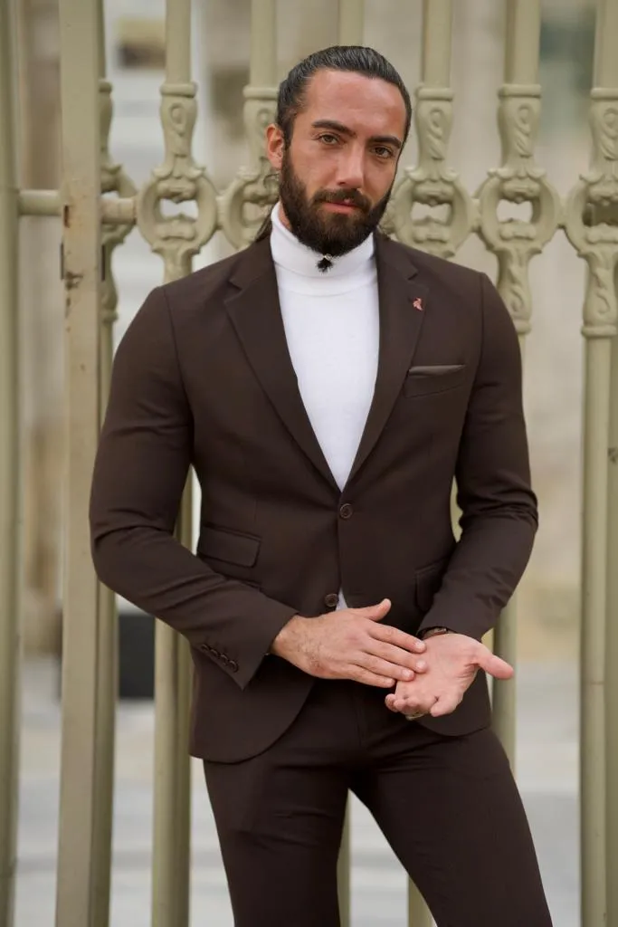 Dark Brown 2 Piece Groom Wedding Suit for Men | GentWith.com