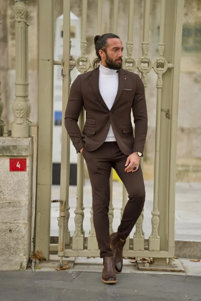 Dark Brown 2 Piece Groom Wedding Suit for Men | GentWith.com