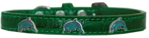 Dolphin Widget Croc Dog Collar Emerald Green Size 14