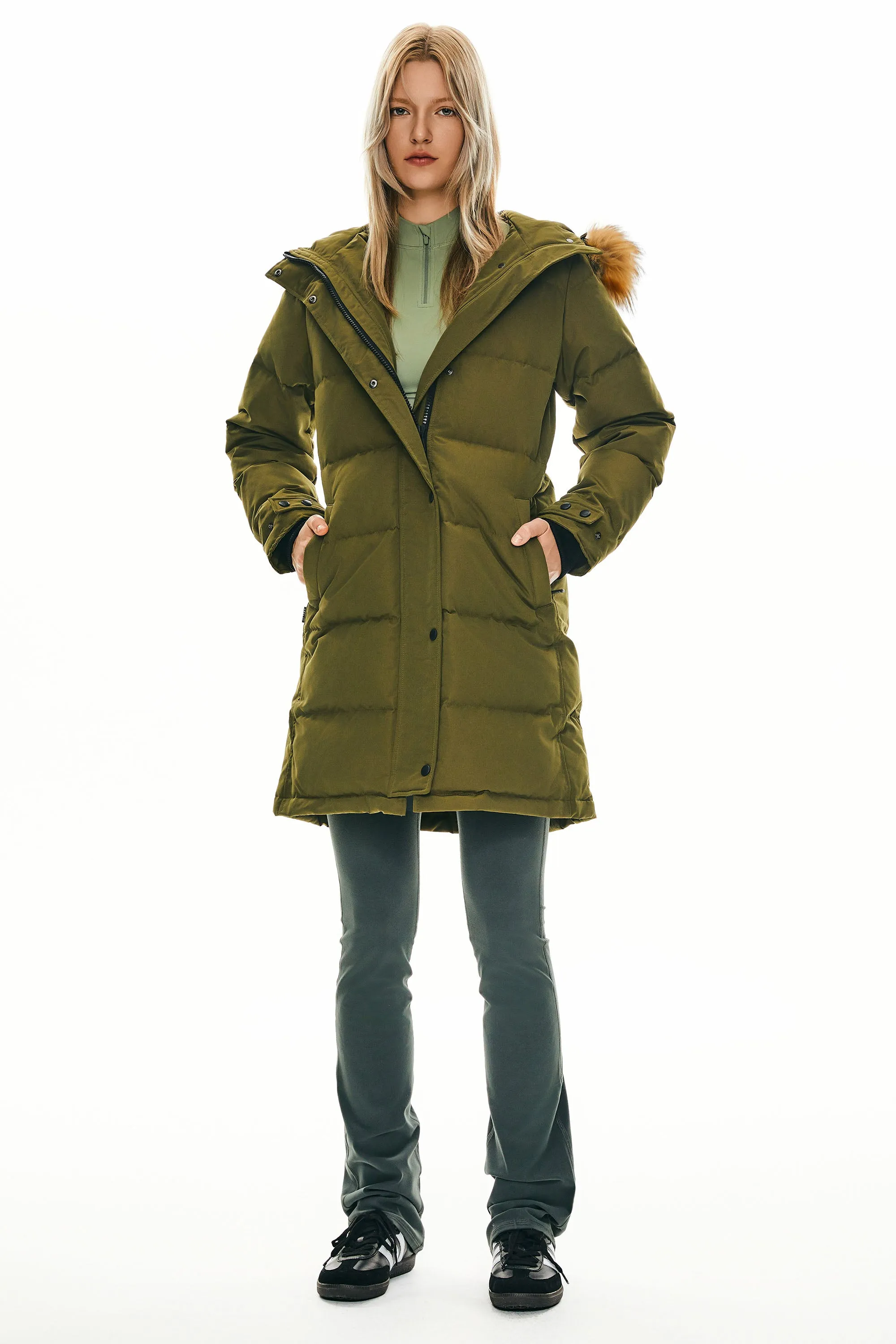 Drawstring Hooded Thickened Puffer Down Coat