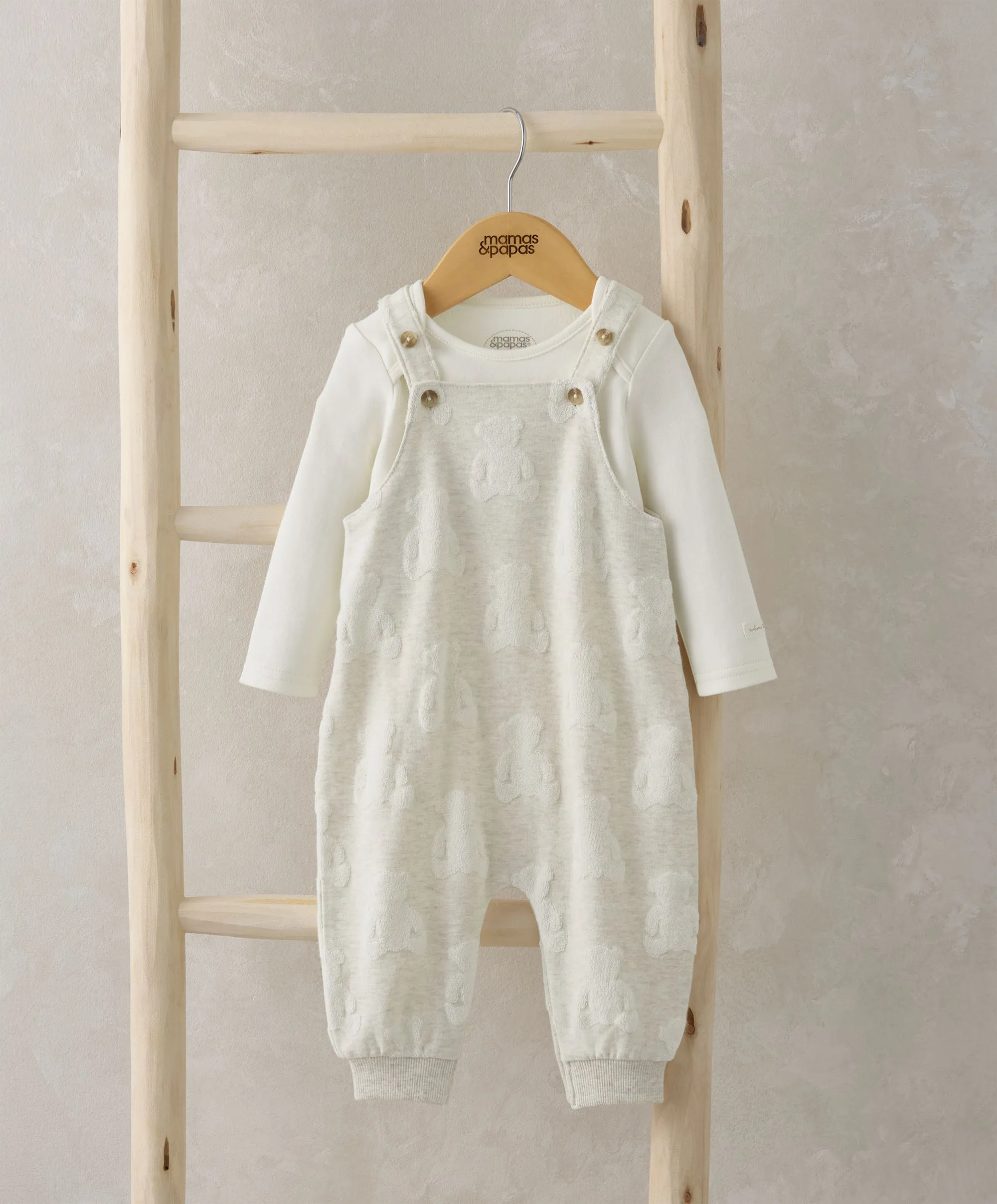 Dungarees & Bodysuit Outfit set - Teddy Bear